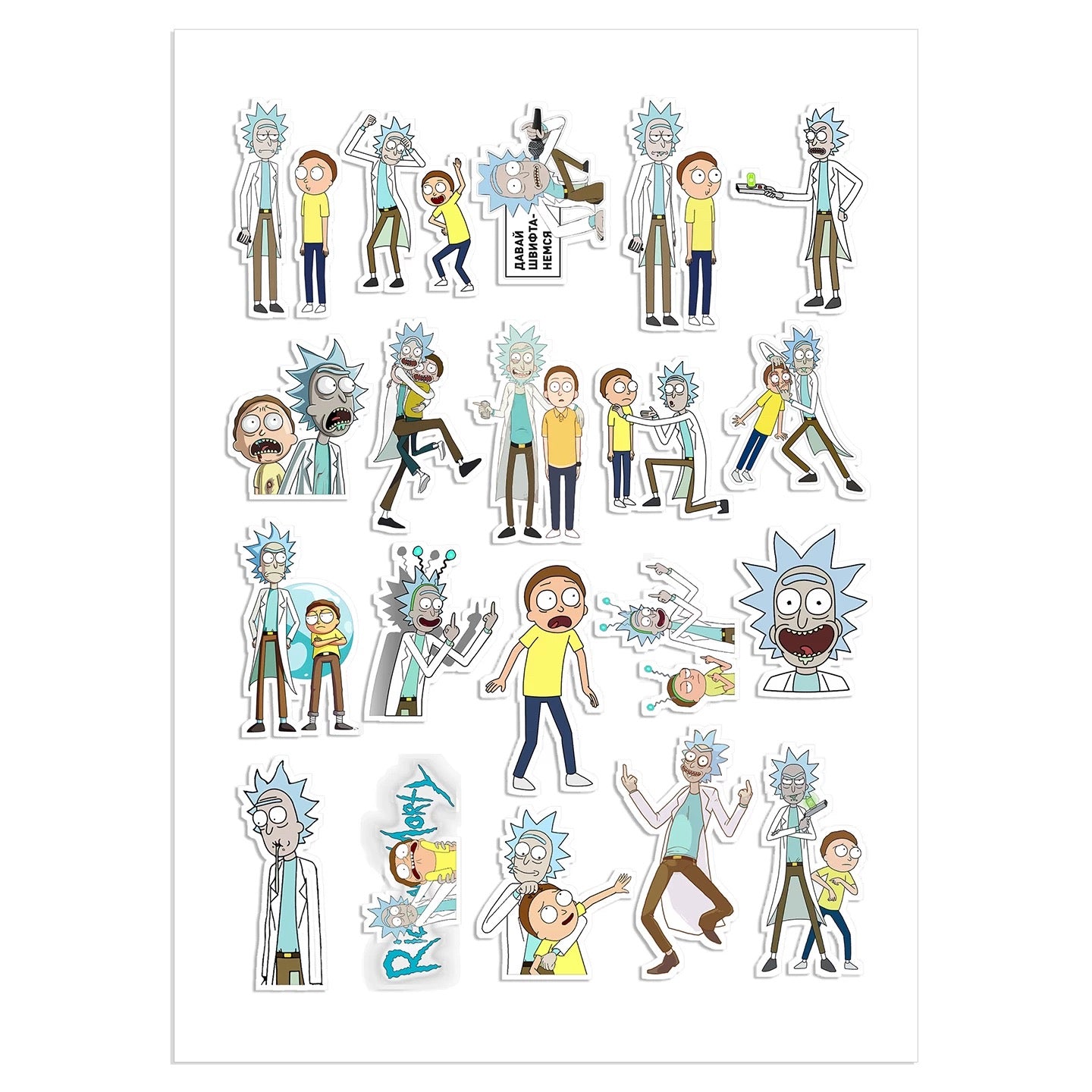Rick and Morty Classic Animated Series Stickers