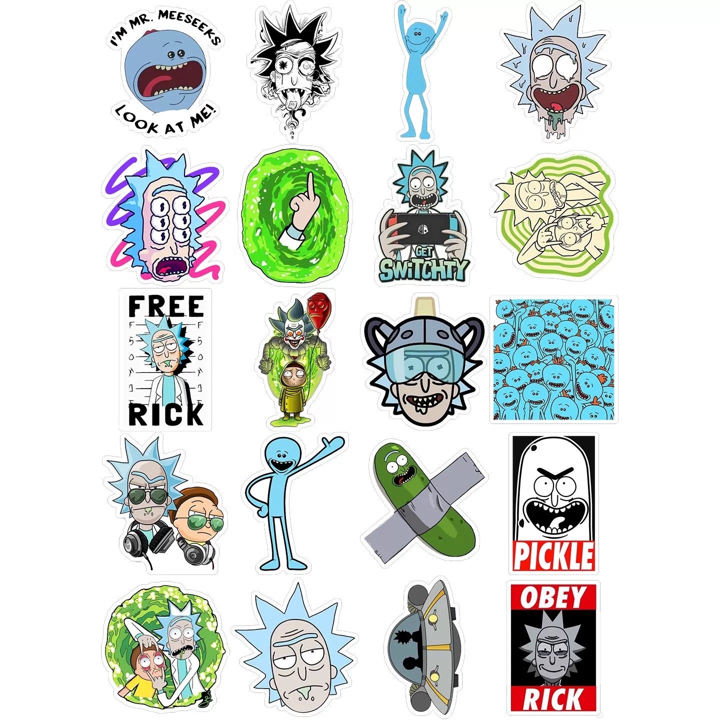 Rick and Morty Classic Animated Series Stickers